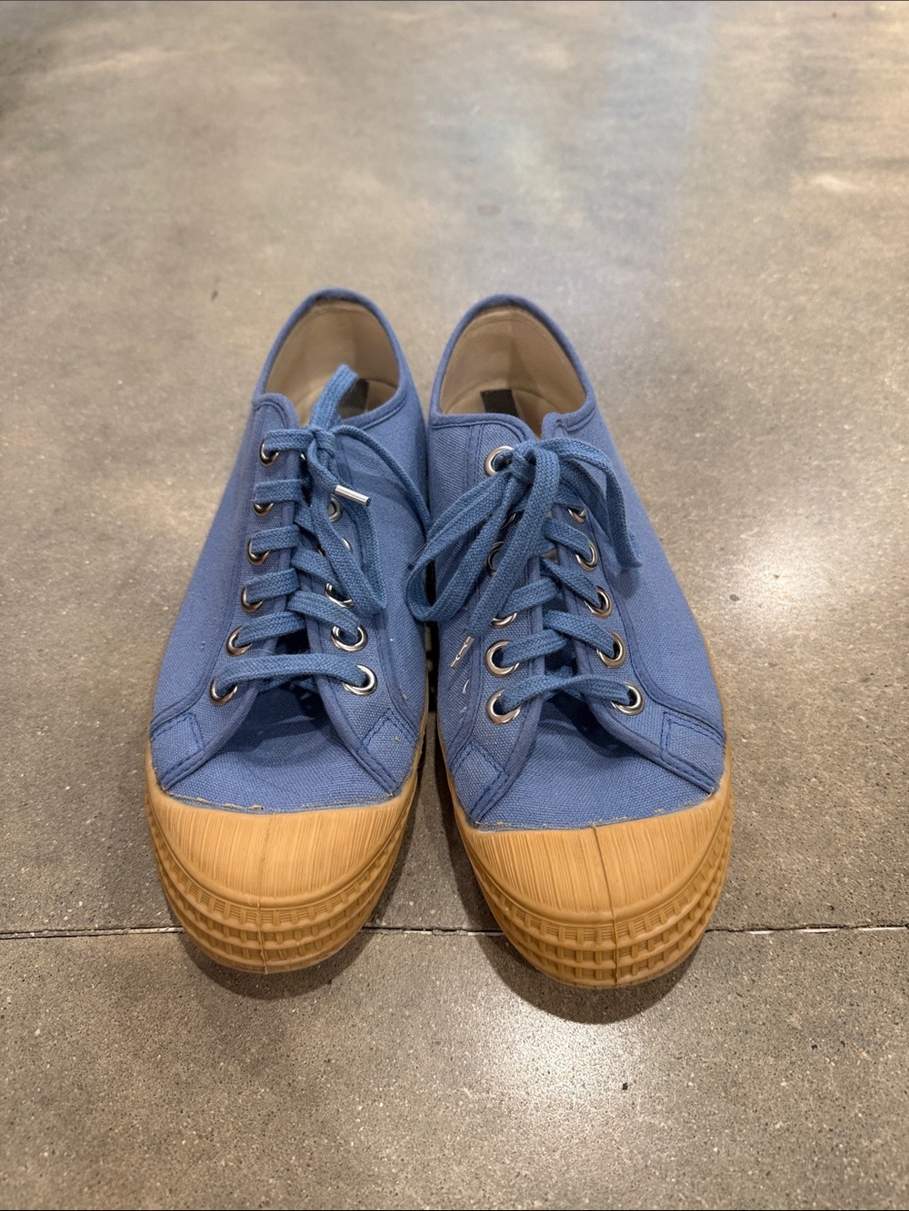 Women’s Novesta Canvas Low-Top Sneakers in Blue with Gum Outsole